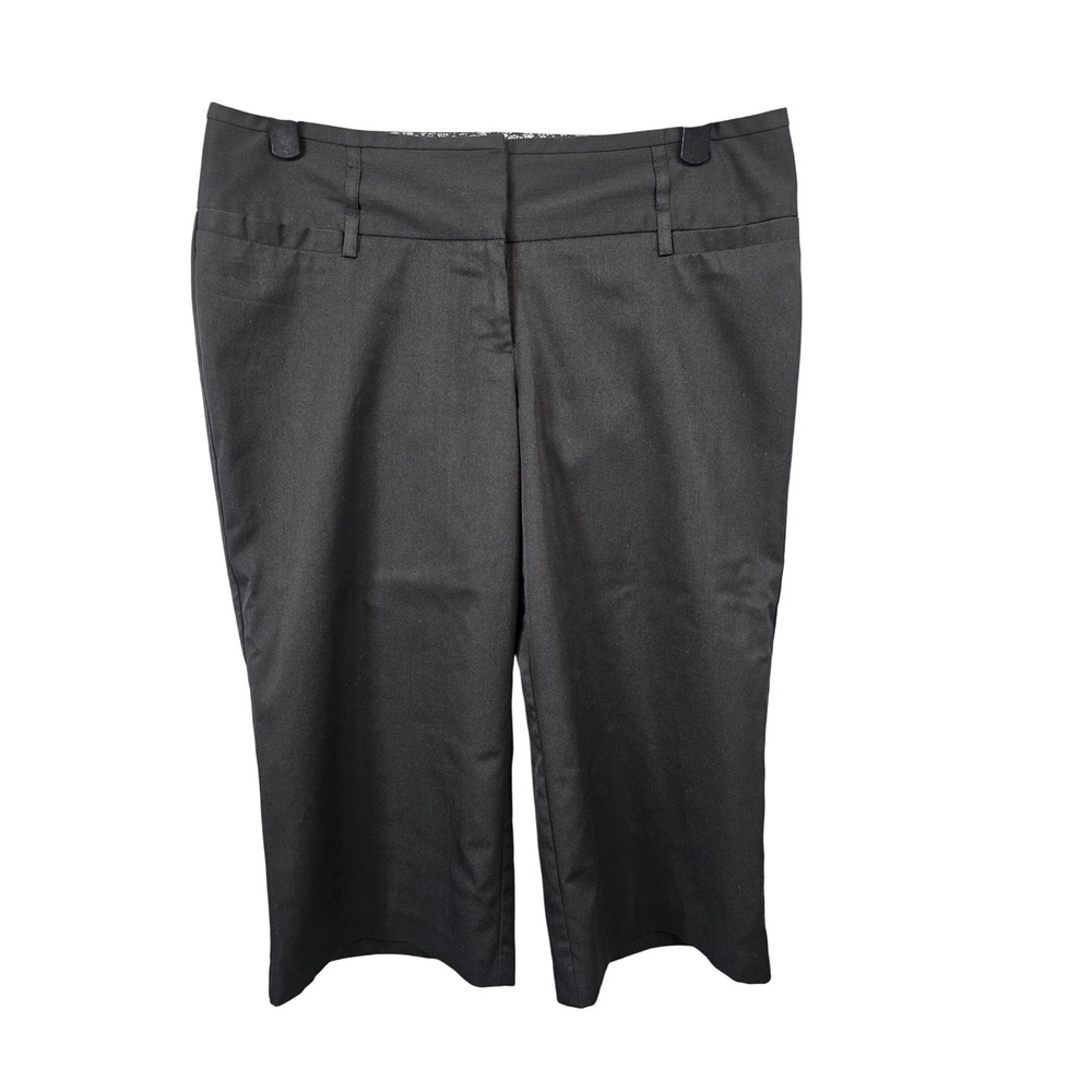 Maurices 9/10 Black Cropped Career Pants Office Business Casual Gaucho / A227